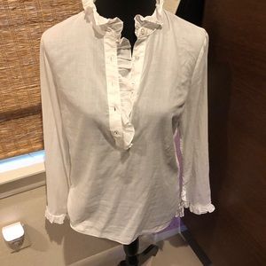 Tory Burch Long Sleeve Ruffled Blouse